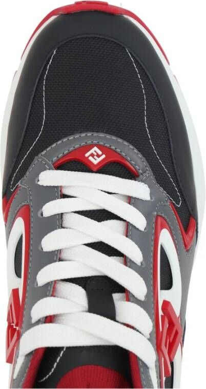 Fendi Lage Sneakers in Zwart en Grijs Multicolor Heren