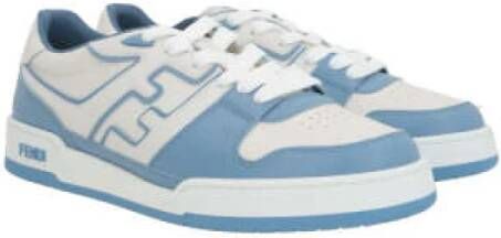 Fendi Lage Top Leren Sneakers Wit Blauw Multicolor Heren