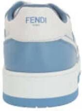 Fendi Lage Top Leren Sneakers Wit Blauw Multicolor Heren