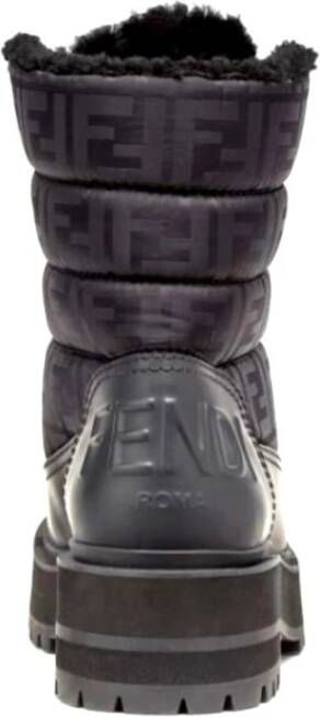 Fendi Leren Enkellaarzen Ski Stijl Black Dames