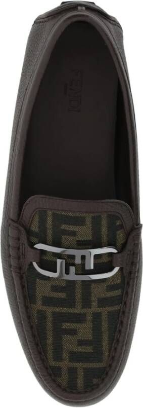 Fendi Leren Monogram Loafers Mannen Italië Brown Dames