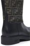 Fendi Logo Plaque Leren Laarzen Black Dames - Thumbnail 4