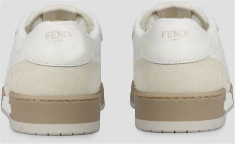 Fendi Match Sneakers in Leer en Suède Multicolor Heren