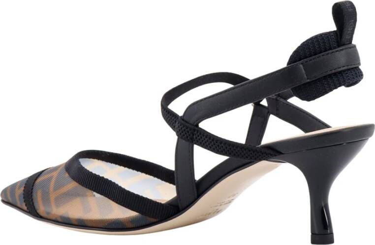 Fendi Mesh Slingback met FF Motif Brown Dames