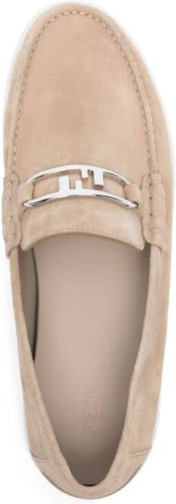 Fendi Platte schoenen met merkzool Beige Heren