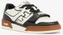 Fendi Zwarte Leren Sneakers met Witte Details Zwart Dames - Thumbnail 2