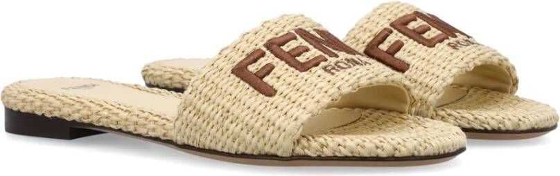 Fendi Raffia Gesloten Schoenen Alchemy Ss24 Beige Dames