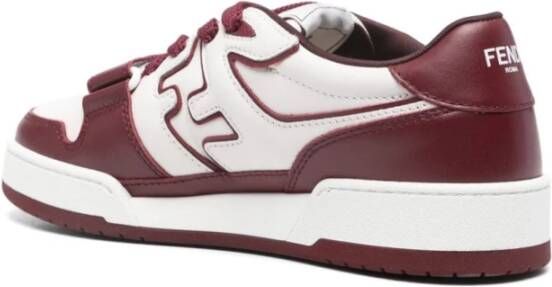 Fendi Rode Color-Block Platte Schoenen Red Dames