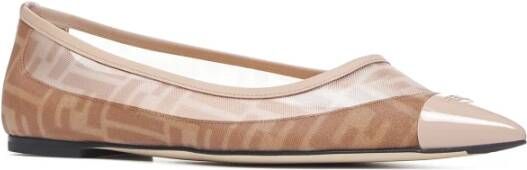 Fendi Roze Mesh Ballet Flats Pink Dames