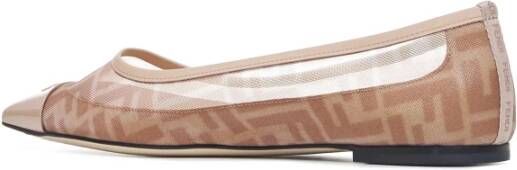 Fendi Roze Mesh Ballet Flats Pink Dames