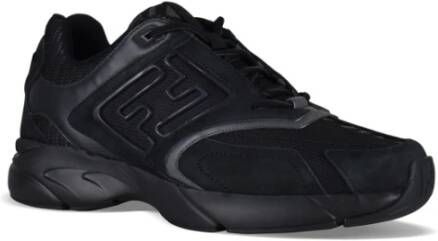 Fendi Zwarte Nubuck Faster Trainer Sneakers Zwart Heren