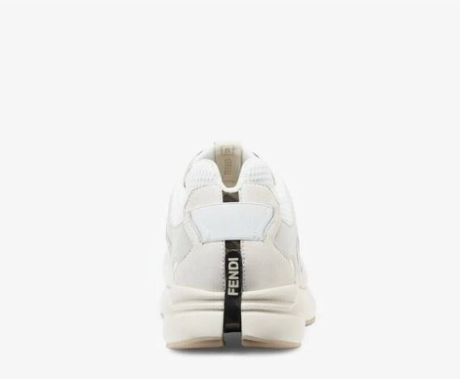 Fendi Witte Leren Sneakers met FF Patroon Wit Heren