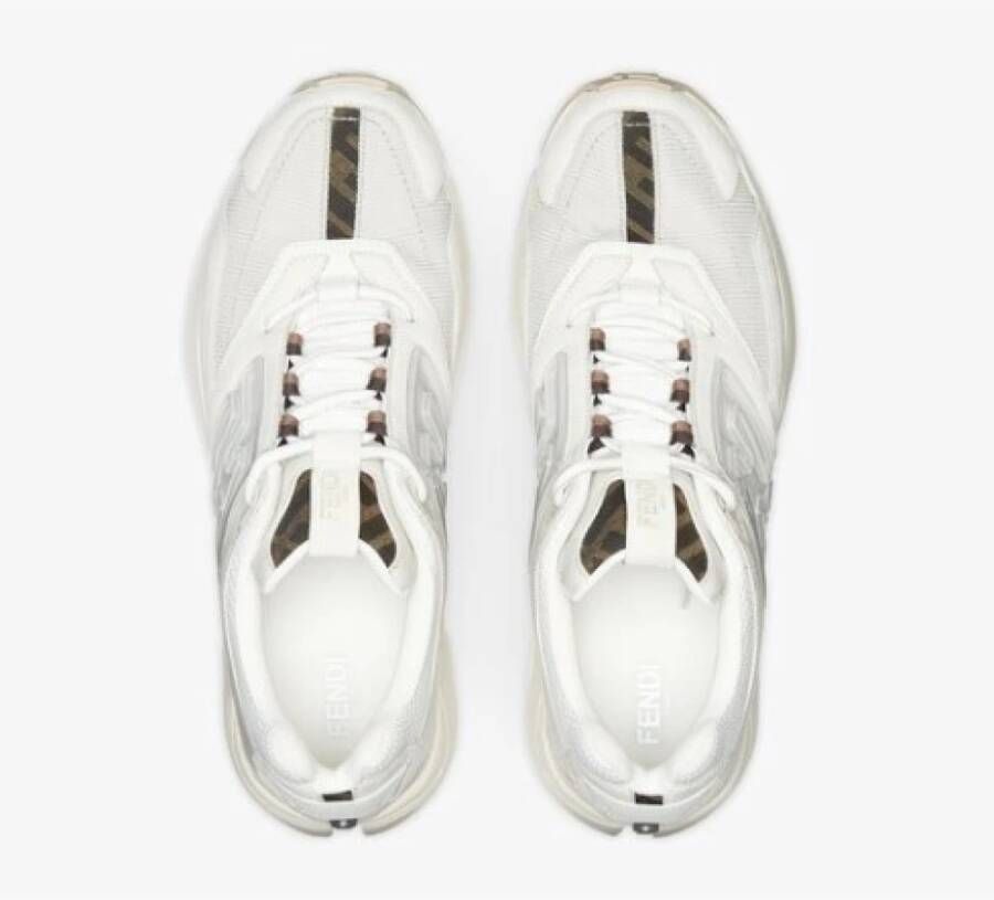 Fendi Witte Leren Sneakers met FF Patroon Wit Heren