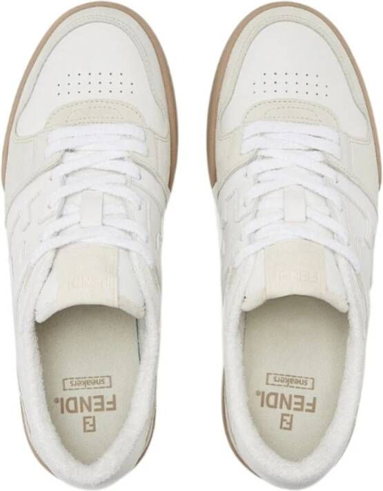 Fendi Vintage Label Compact Sneakers Beige Heren