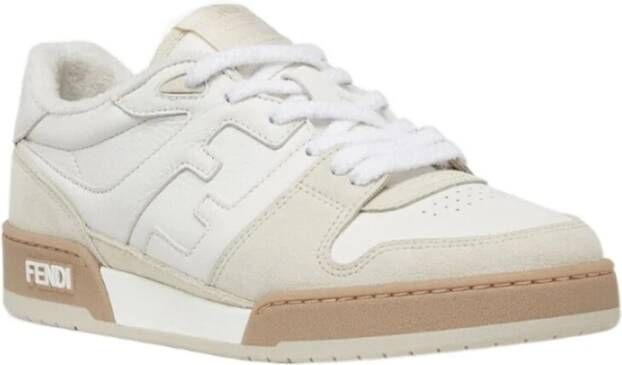 Fendi Vintage Label Compact Sneakers Beige Heren