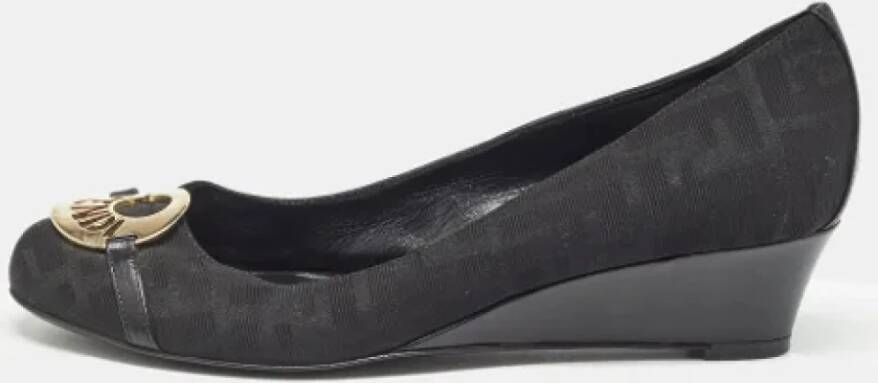 Fendi Vintage Pre-owned Canvas heels Black Dames