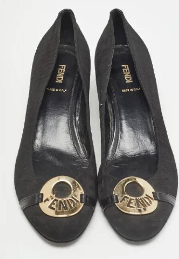 Fendi Vintage Pre-owned Canvas heels Black Dames