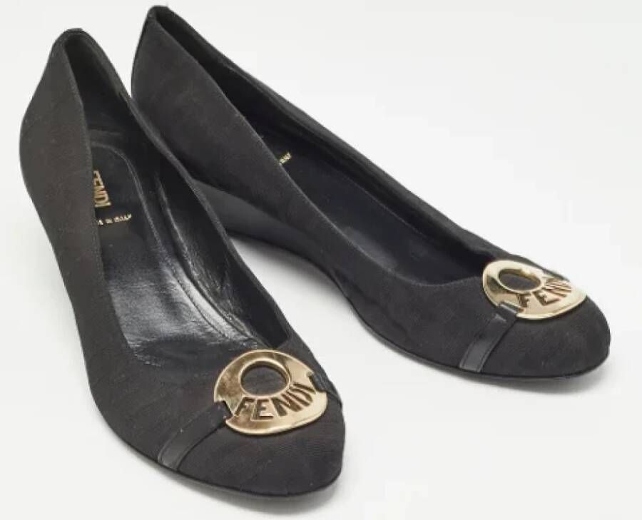 Fendi Vintage Pre-owned Canvas heels Black Dames