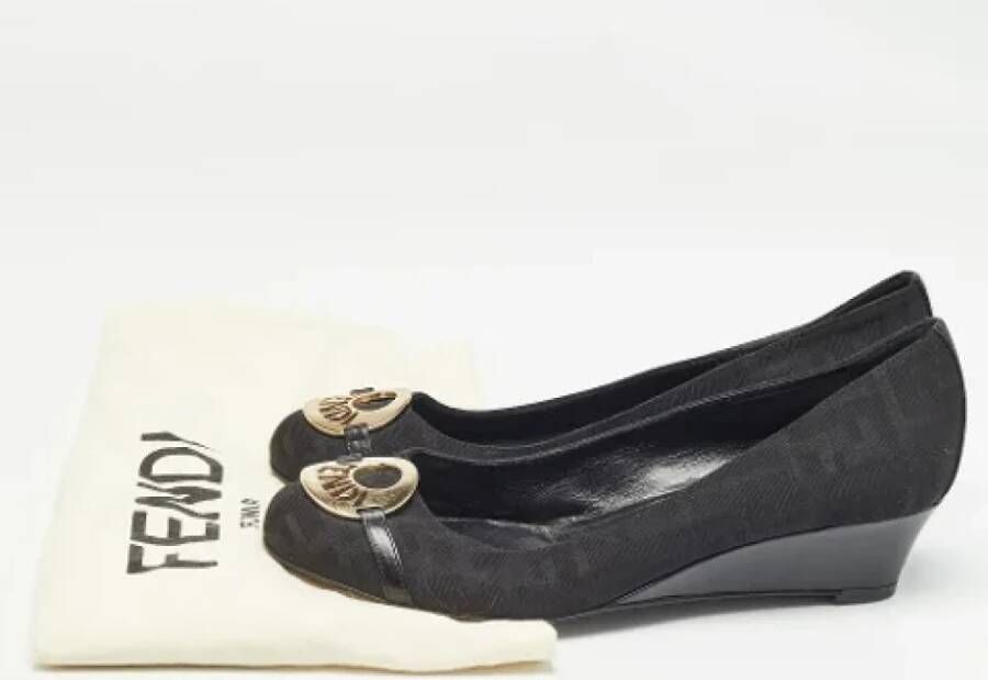 Fendi Vintage Pre-owned Canvas heels Black Dames