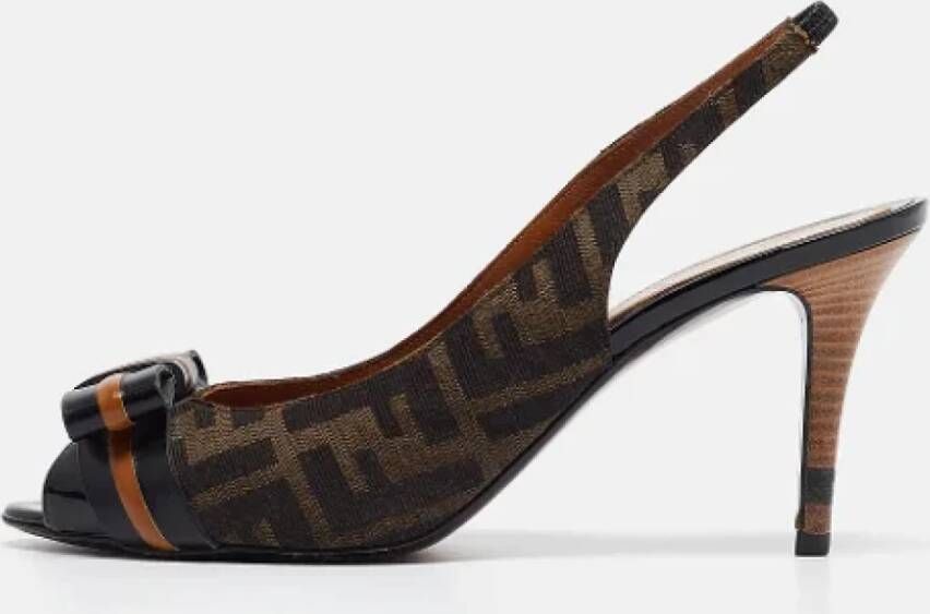 Fendi Vintage Pre-owned Canvas heels Brown Dames