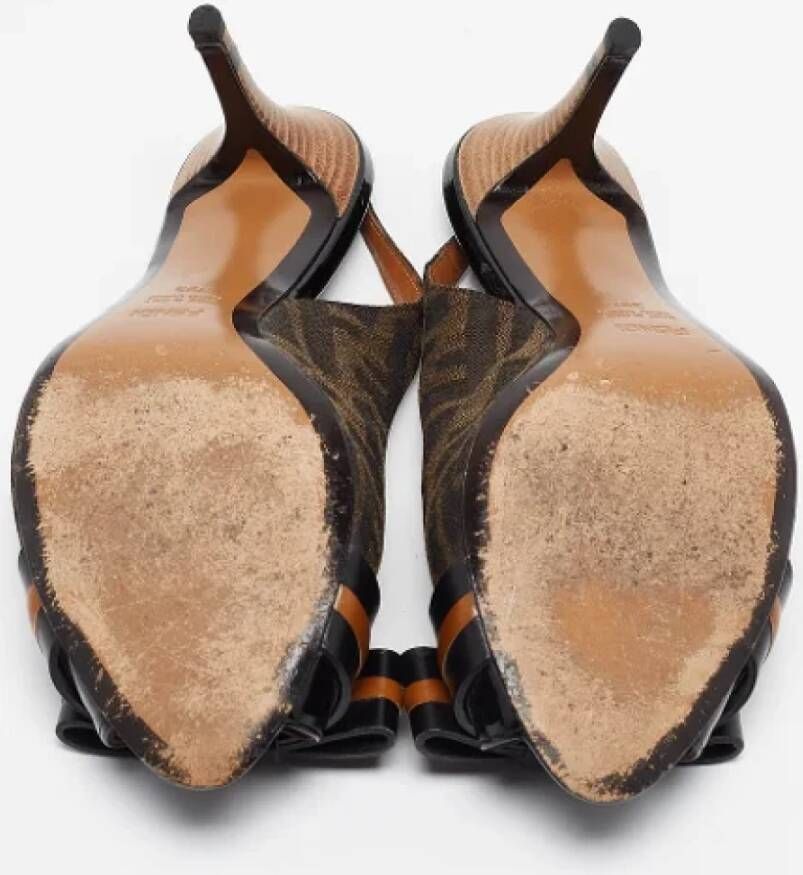 Fendi Vintage Pre-owned Canvas heels Brown Dames