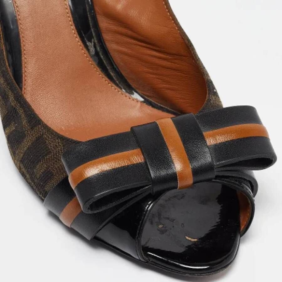 Fendi Vintage Pre-owned Canvas heels Brown Dames