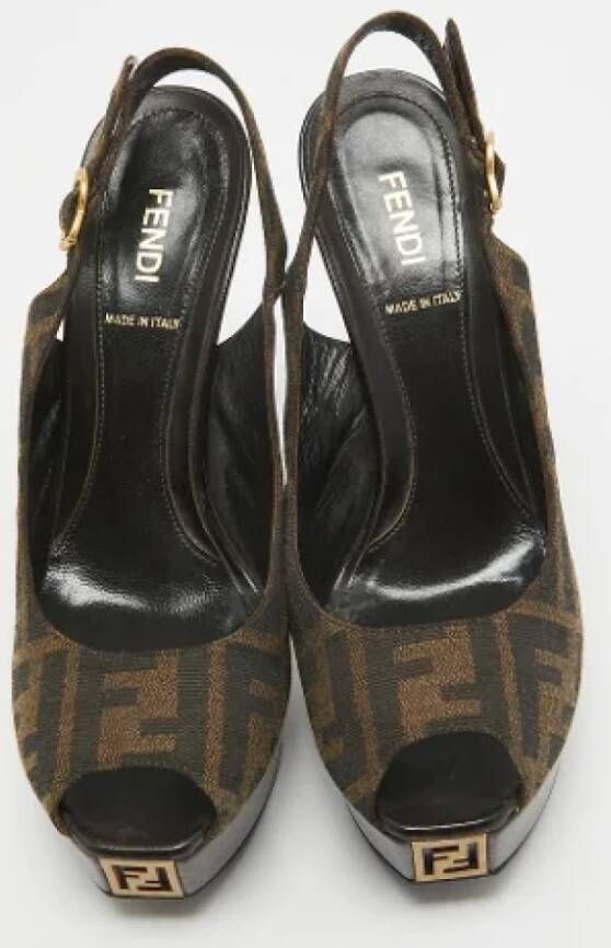 Fendi Vintage Pre-owned Canvas heels Brown Dames