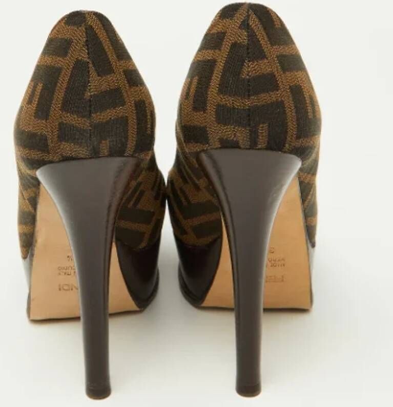 Fendi Vintage Pre-owned Canvas heels Brown Dames