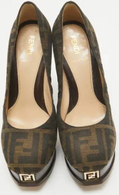 Fendi Vintage Pre-owned Canvas heels Brown Dames