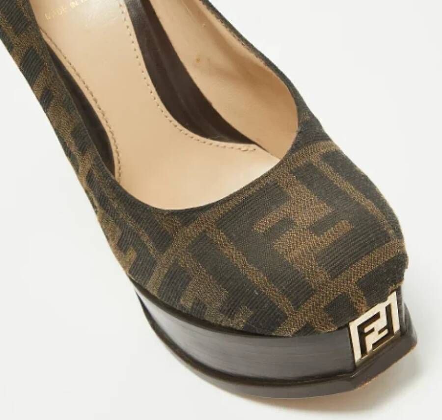 Fendi Vintage Pre-owned Canvas heels Brown Dames