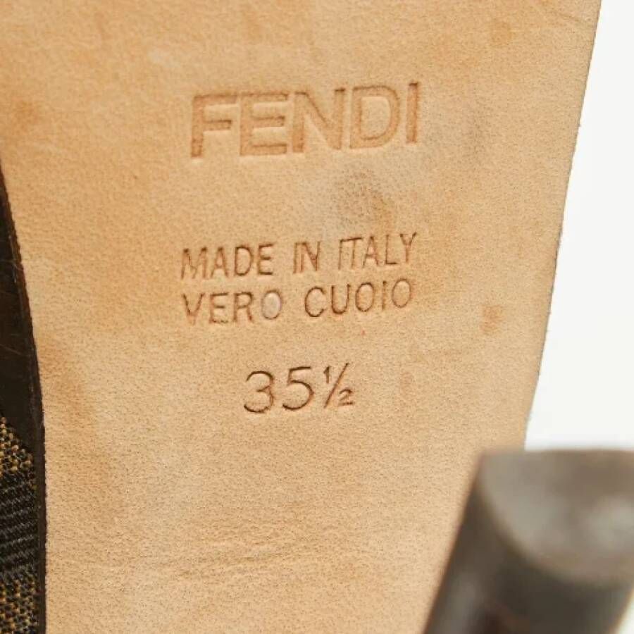 Fendi Vintage Pre-owned Canvas heels Brown Dames