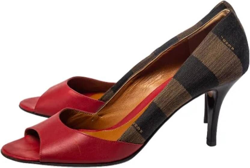 Fendi Vintage Pre-owned Canvas heels Red Dames