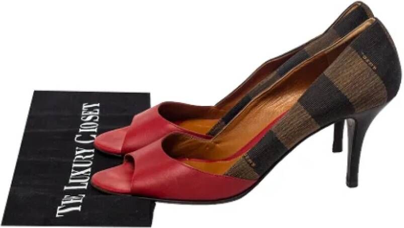 Fendi Vintage Pre-owned Canvas heels Red Dames