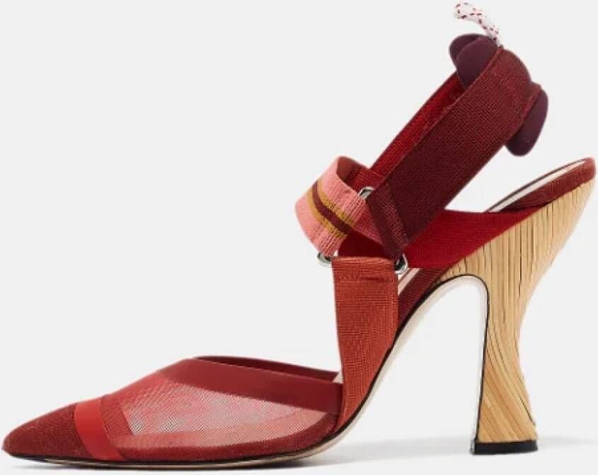 Fendi Vintage Pre-owned Canvas heels Red Dames