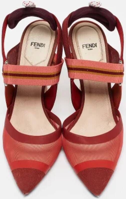 Fendi Vintage Pre-owned Canvas heels Red Dames