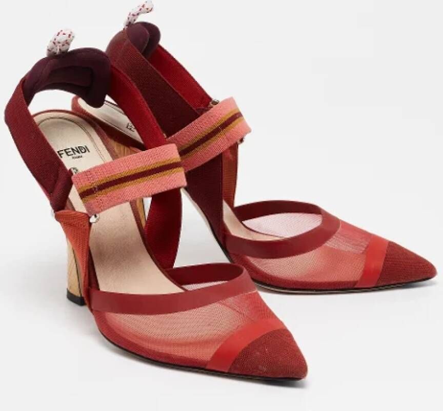 Fendi Vintage Pre-owned Canvas heels Red Dames