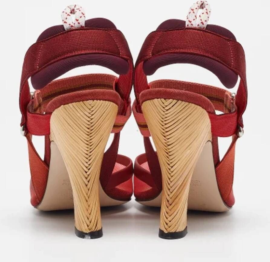 Fendi Vintage Pre-owned Canvas heels Red Dames