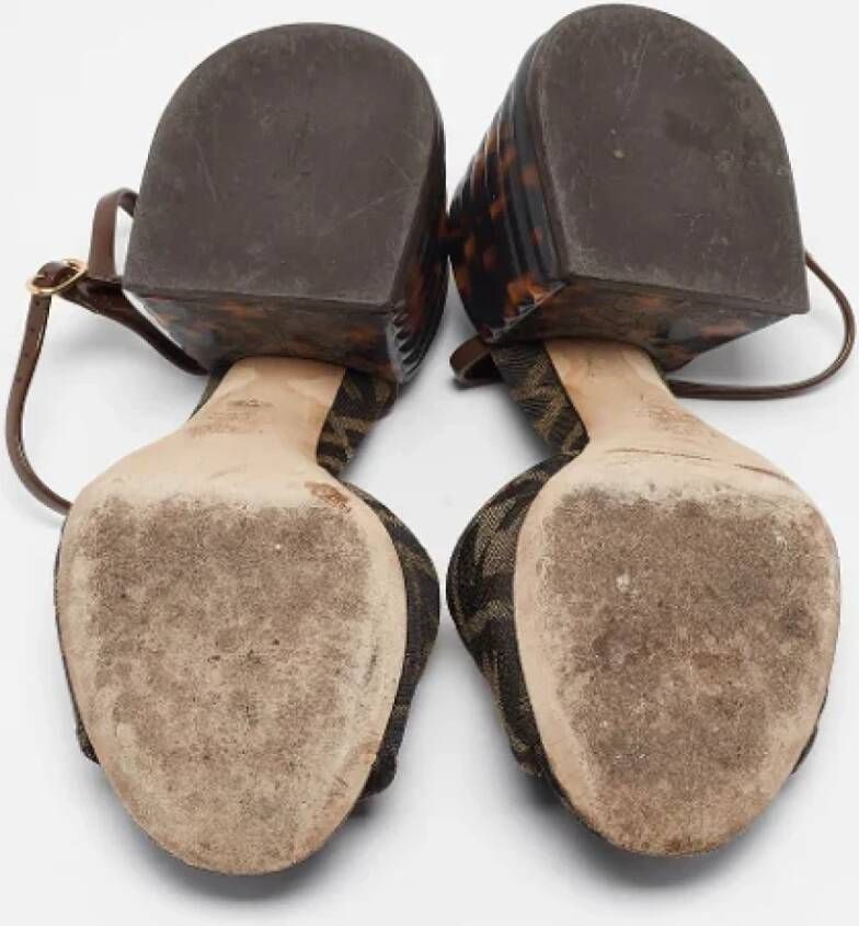 Fendi Vintage Pre-owned Canvas sandals Brown Dames