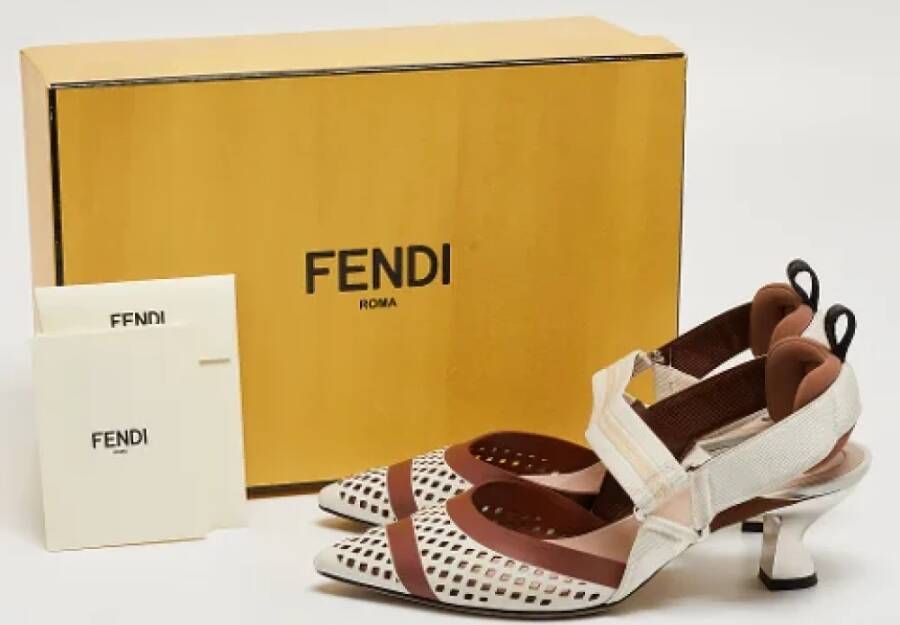 Fendi Vintage Pre-owned Fabric heels White Dames