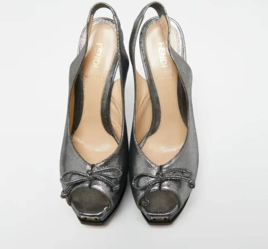 Fendi Vintage Pre-owned Fabric sandals Gray Dames