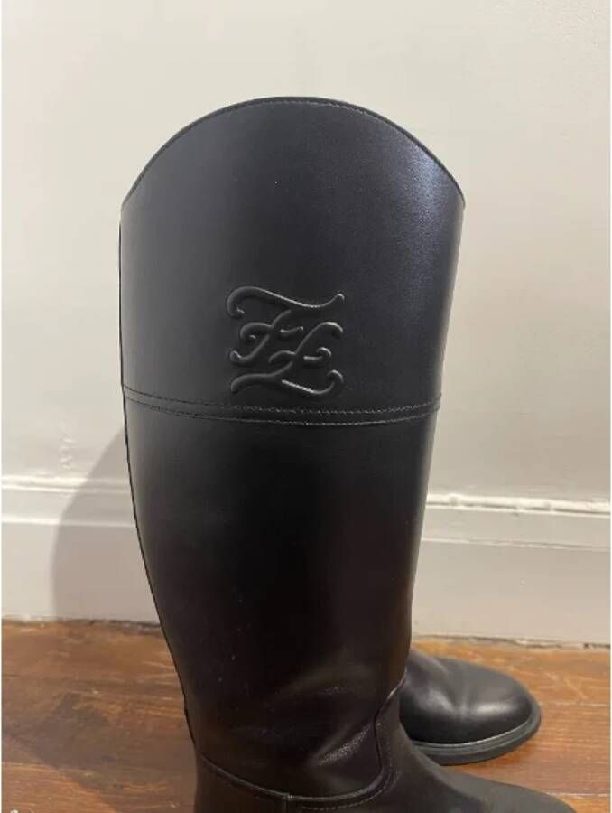 Fendi Vintage Pre-owned Leather boots Black Dames