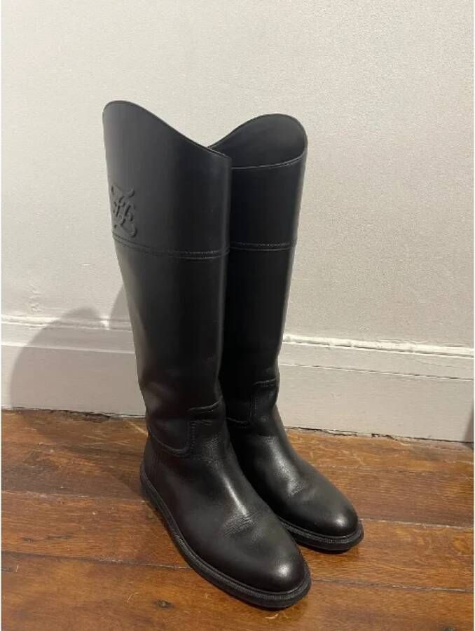 Fendi Vintage Pre-owned Leather boots Black Dames