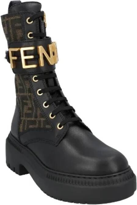 Fendi Vintage Pre-owned Leather boots Black Dames