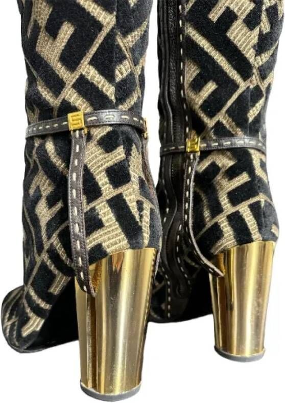 Fendi Vintage Pre-owned Leather boots Brown Dames