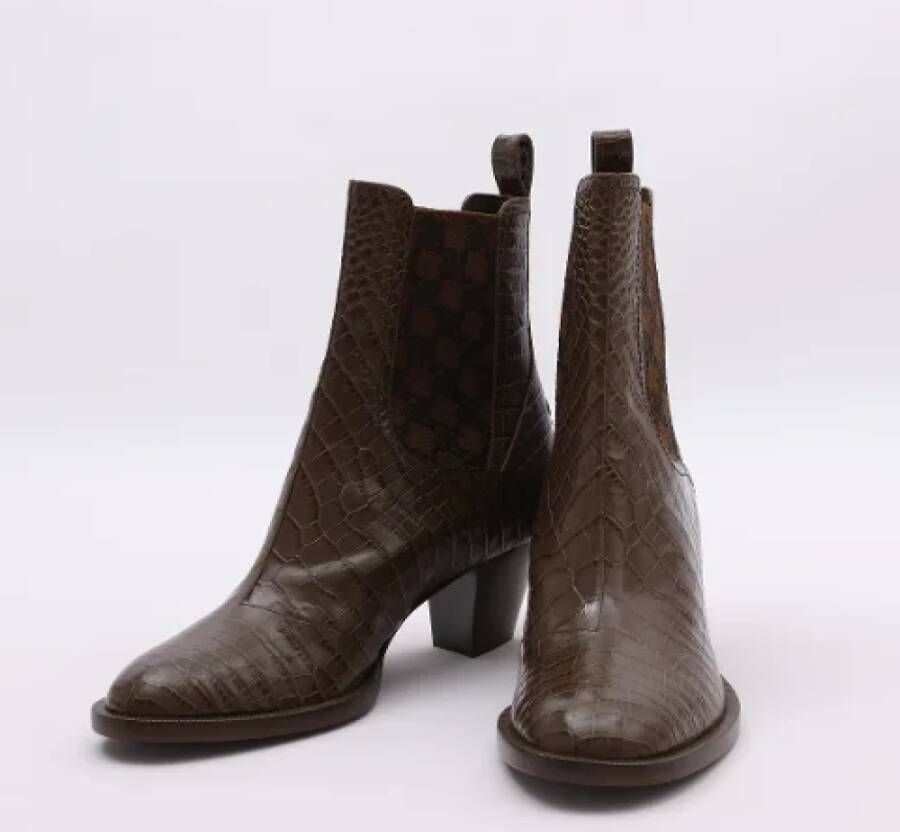 Fendi Vintage Pre-owned Leather boots Brown Dames