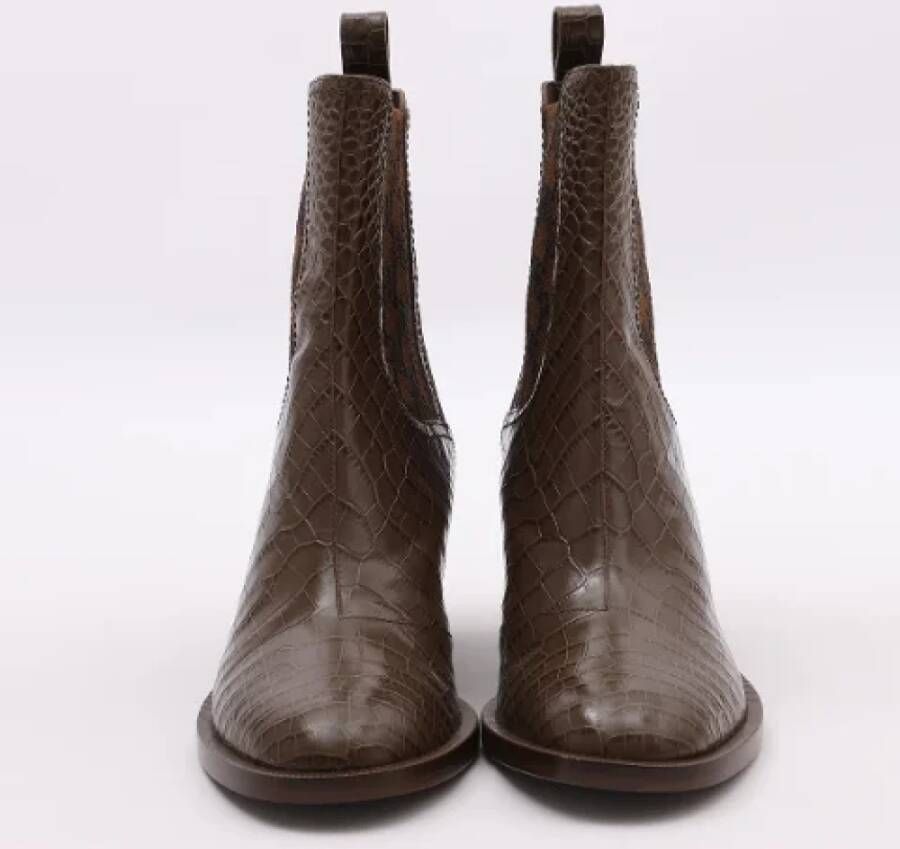 Fendi Vintage Pre-owned Leather boots Brown Dames