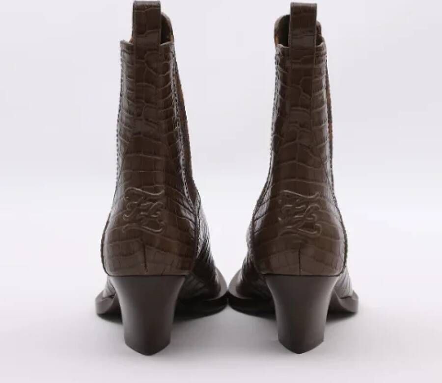 Fendi Vintage Pre-owned Leather boots Brown Dames