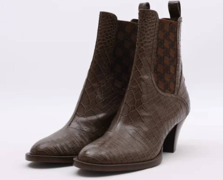 Fendi Vintage Pre-owned Leather boots Brown Dames