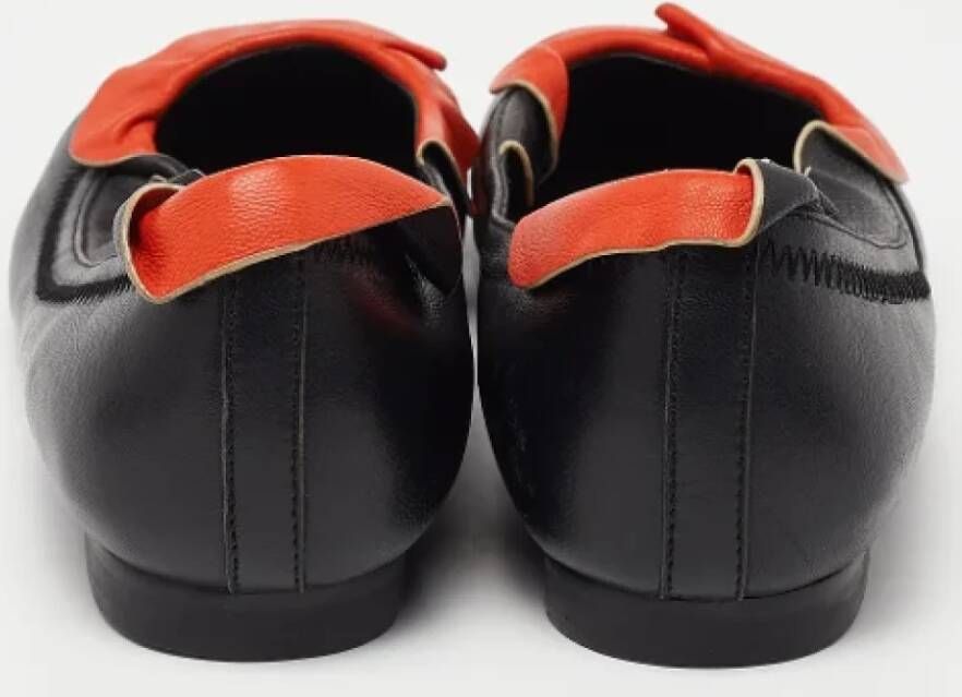 Fendi Vintage Pre-owned Leather flats Black Dames