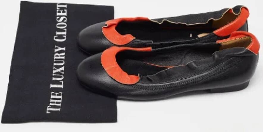 Fendi Vintage Pre-owned Leather flats Black Dames